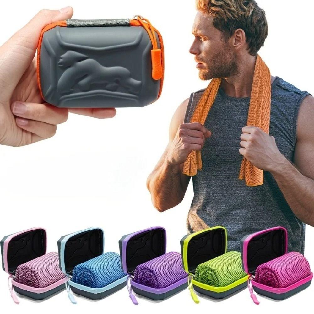 Portable Polyester Cooling Towel EVA Case Absorbent Quick Dry Towel Microfiber Ice Towel Outdoor