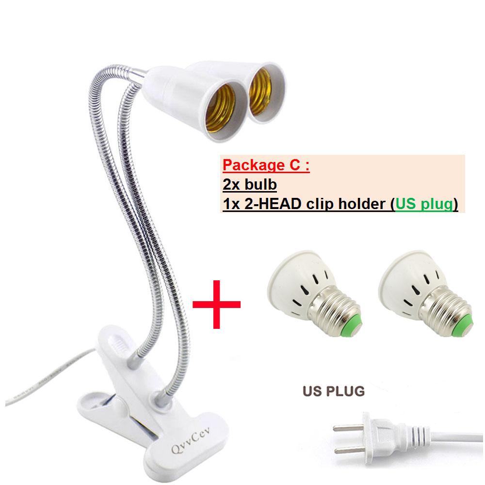 80LED 3 Head Full Spectrum Sunlight Flower Plant Grow Light Phyto Lamp Desk Clip Yellow Fitolamp Indoor Veg Growbox Greenhouse