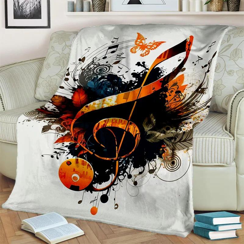 D Colorful Musical Note Throw Blanket Soft Cozy for Home Bedroom Sofa Picnic Travel Office Kids Cover Home Textiles