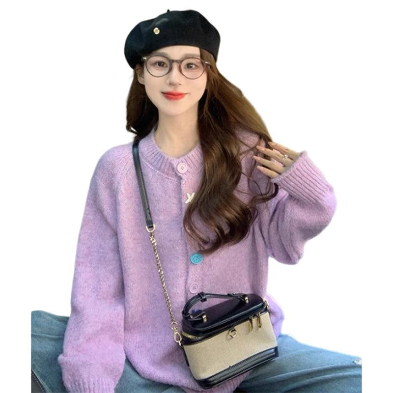 Свободный ленивый ветер женский свитер куртка осенняя одежда новый маленький вязаный кардиган женский высококлассный топ