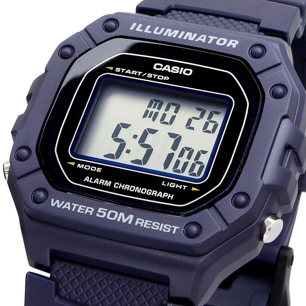 Casio Стандартные цифровые часы W-218H-2AV унисекс | Военно-морской флот | Доступная модель Casio Import