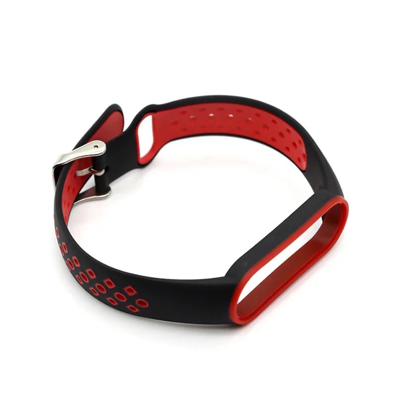 Для Xiaomi Mi Band 5 4 3 6 Ремешок Двухцветный Силиконовый Браслет на Запястье Замена Для Xiaomi Band 4 MiBand 3 5 6 ремешки