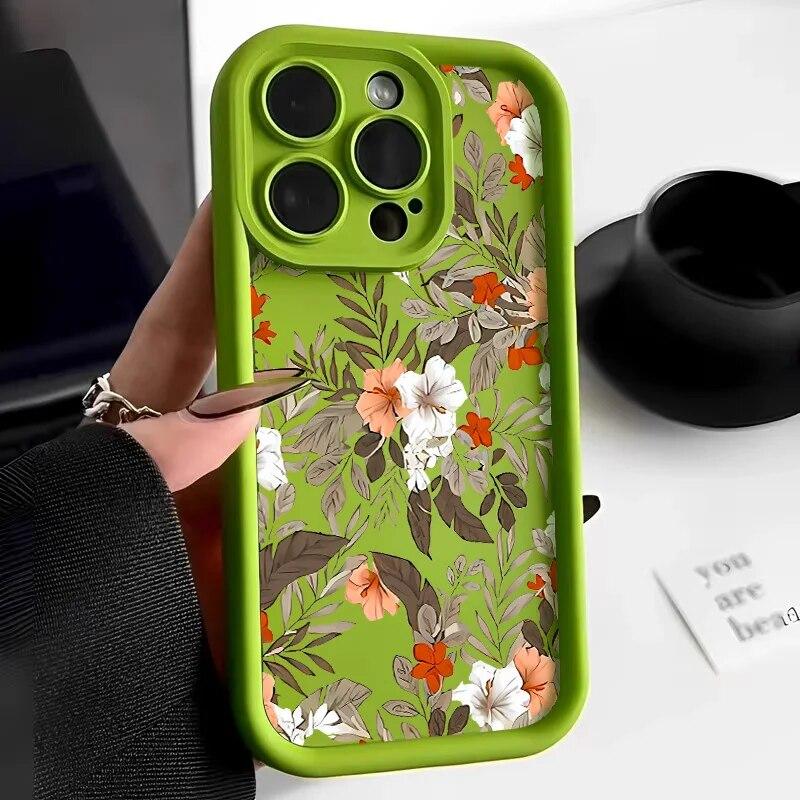 Чехол для телефона с цветком для iPhone 11, чехол для iPhone 15 14 Pro 12 13 Pro Max XS XR X 7 8 Plus SE 2020, мягкий бампер, жидкий силиконовый чехол