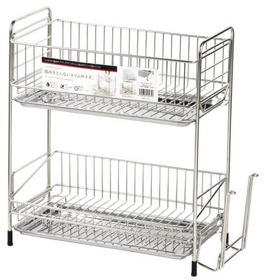 Pearl Metal Сушилка для посуды 2-ярусная, тонкая, из нержавеющей стали, аквамарин, HB-3935
