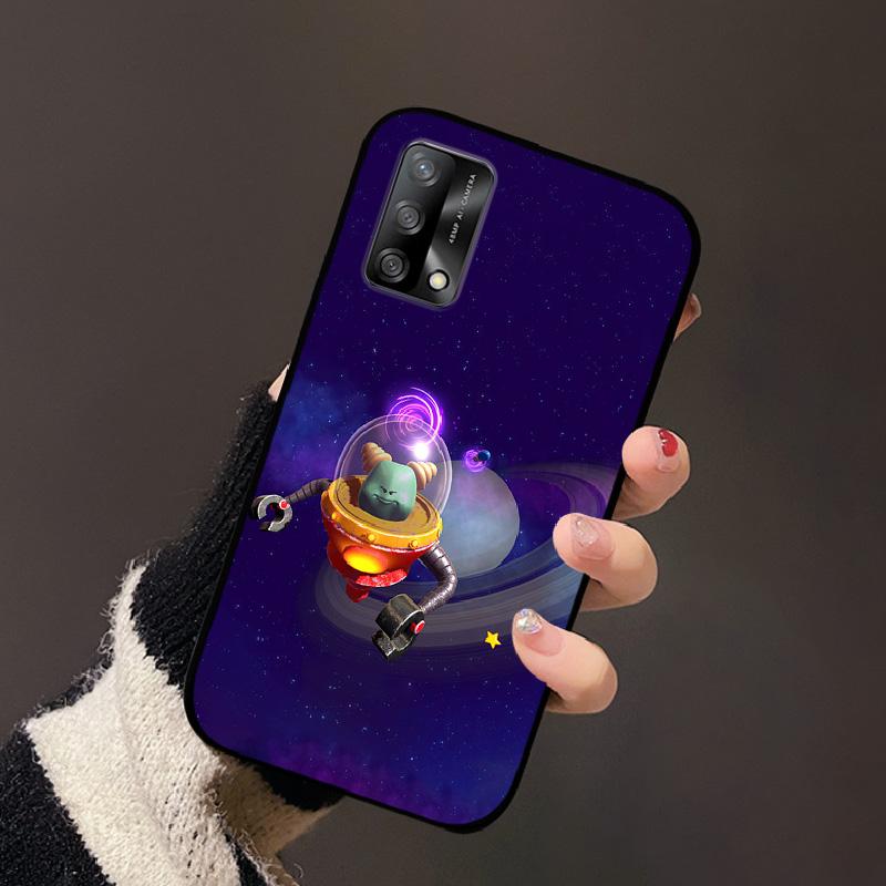 Для OPPO A74 4G Oppo F19 Чехол Роскошный Цветок Черный Мягкий Силиконовый Чехол для Телефона Для OPPO A74 4G Задняя Крышка F19 Coque Мультяшный Бампер