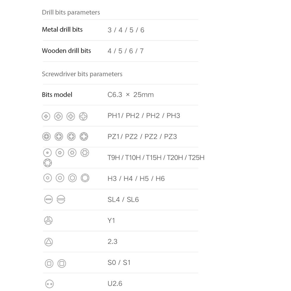 Комплект беспроводной электрической дрели Xiaomi MIJIA, электрическая отвертка/дрель, дизайн 2 в 1, с 3 режимами/30