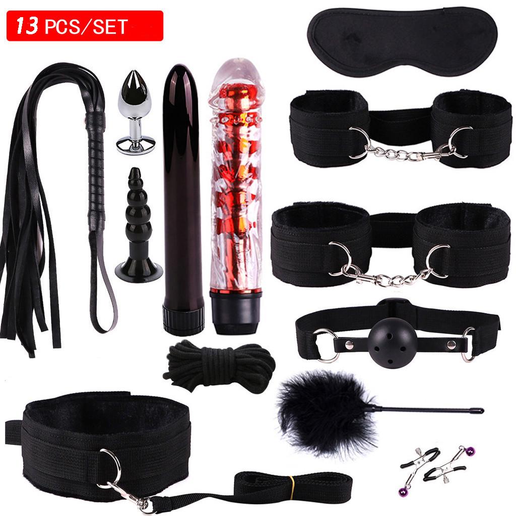 Пробки для сосков Анальный вибратор Наручники Маска Вибрационный набор