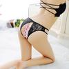 Sensual Lace Open Crotch Women's Panties: Low Waist, Butt Lifting Thong with Tempting Hollow Design