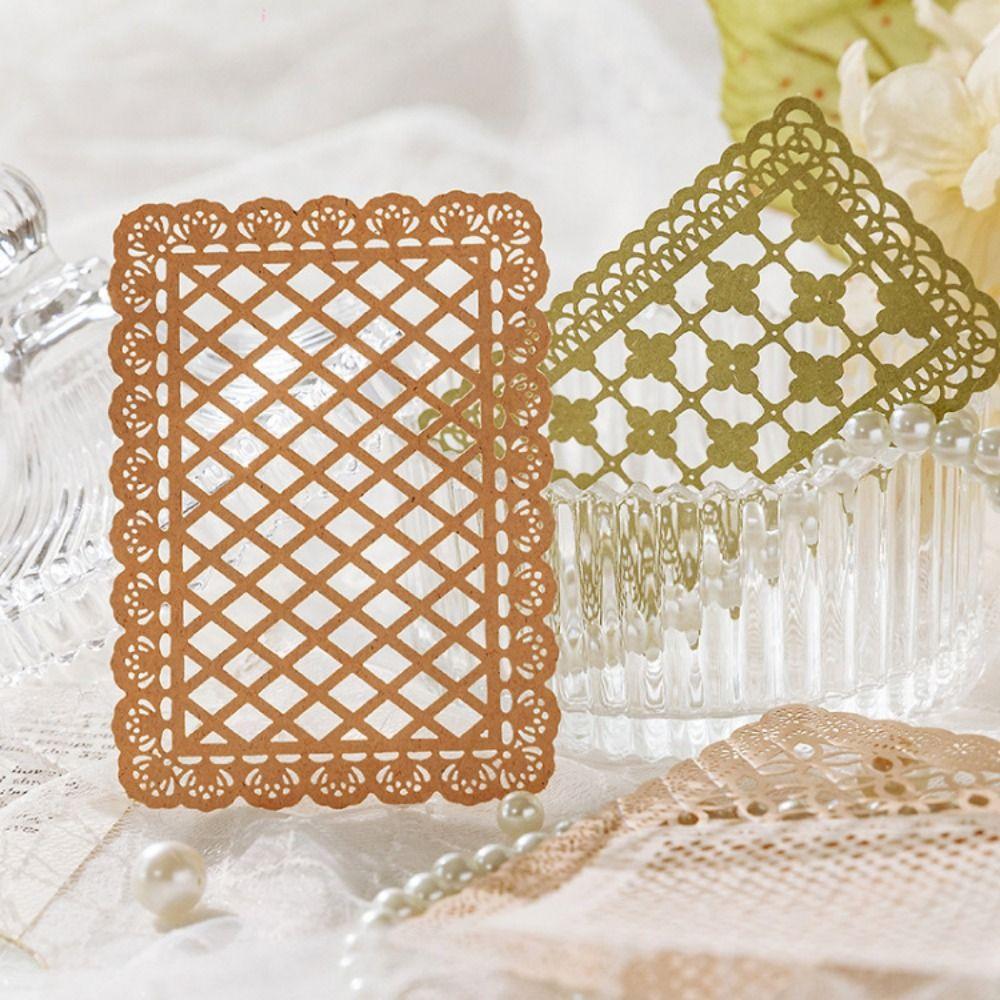 10pcs/pack Hand Made Hand Lace Lace Paper Hollow Out Collage Paper DIY Scrapbooking Background