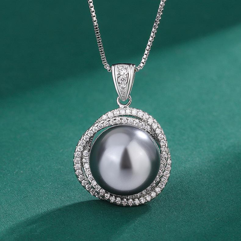 Серьги с имитацией пресноводного жемчуга, серьги-гвоздики, модное кольцо с жемчугом «клевер», ожерелье с подвеской из таитянского жемчуга, цепочка на ключицу