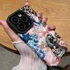 Leopard Floral Sheepskin Leather Phone Case For iPhone 17 16 16e Air 15 14 13 12 11 Pro XS Plus Max XR Camera Protect Shockproof