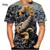 Men's Fashion T-shirt Summer Casual Short Sleeve Scorpion 3D Printing T-shirt