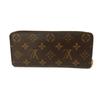 Б/у Розовый кошелек на молнии с логотипом LV, RFID, IC, Monogram Rose Ballerine (12564 Портфейль Clemence M61298 7940) для женщин от