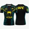 Мужская дышащая тренировочная футболка UFC с быстрым высыханием, высокое качество, с круглым вырезом, короткий рукав, спортивная одежда для зала, удобный летний топ для фитнеса
