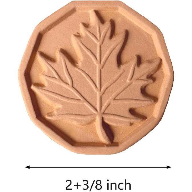 2 Pack Brown Sugar Saver and Softener, Terracotta Brown Sugar Keeper Disc for Food Storage Containers, Reble & Food Safe, Maple Leaf