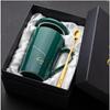 420ml Gift Package Constellation Ceramic Mugs Lovers Coffee Mug Creative Coffee Cups with Lid with Spoon Ceramic Coffee Cup Set