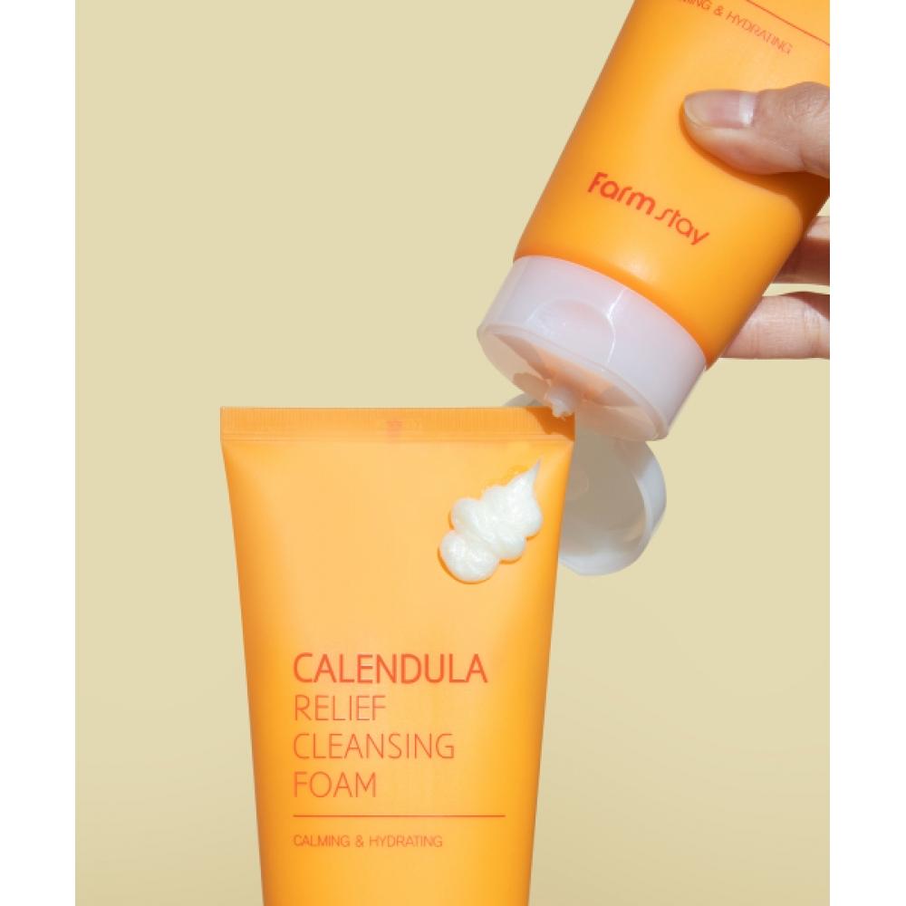 Farmstay Очищающая пенка Calendula Relief 180 мл