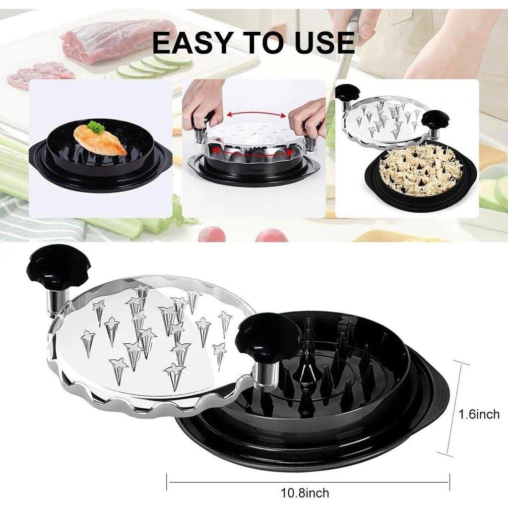 Upgrade Chicken Shredder Tool with Lid Meat Mincer Versatile Anti-Slip Beef Pork Shredder for Home Kitchen