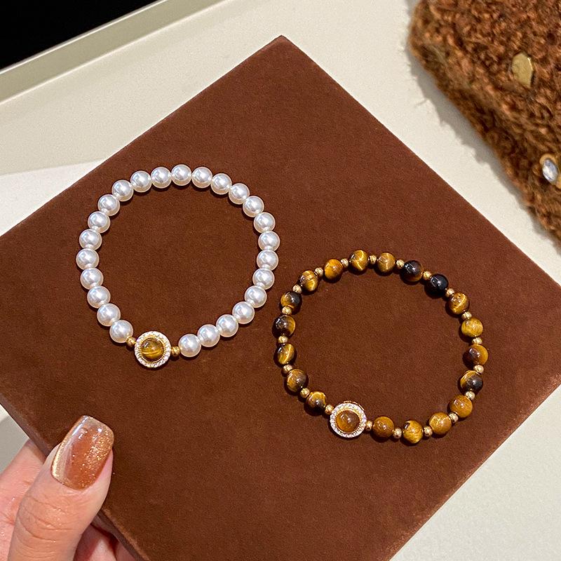 Элегантный браслет из циркона и тигрового глаза: Модные ювелирные изделия из малахита для женщин