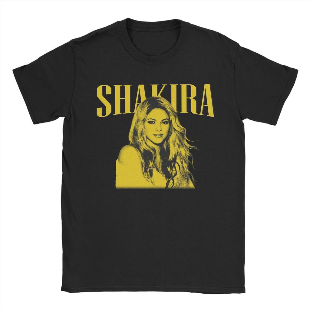 Vintage Pop Singer Shakira TShirts for Unisex Round Neck Pure Cotton T Shirt Short Sleeve Tee Shirt Plus Size Tops