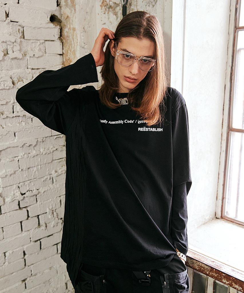 SAC STUDIO Pleats Side Long Sleeve Black