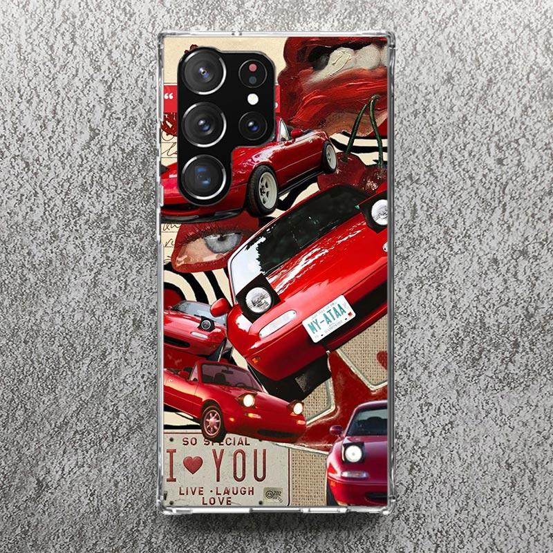 JDM Машина MX5 Милый Принт Мягкий Чехол для Samsung Galaxy S25 S24 S23 S22 Ultra S21 Plus S20 FE Чехол для Телефона S10 + Edge Чехол
