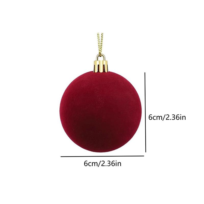 5/10Pcs Velvet Christmas Ball Ornaments Red White Xmas Tree Hanging Pendants Diy Home Party Christmas Decoration  Year Gifts