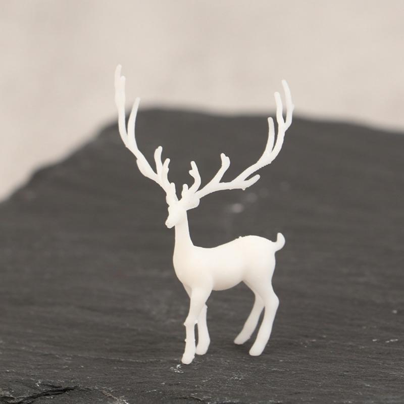 1 шт. Мини смоляной кристалл олень рождественский лес лось белый десертный стол декор веселого рождественского декора для дома