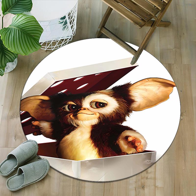 1pc Gremlin2 Print Round Carpet Chair Round Carpet Suitable for Bedroom Living Room Home Decorative Carpet
