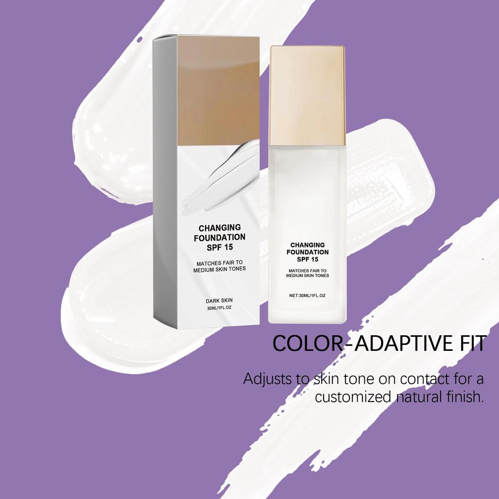 AMZ color-changing moisturizing liquid foundation, delicate and clear makeup, soft concealer, even skin, hold makeup, shiny base makeup 30ml