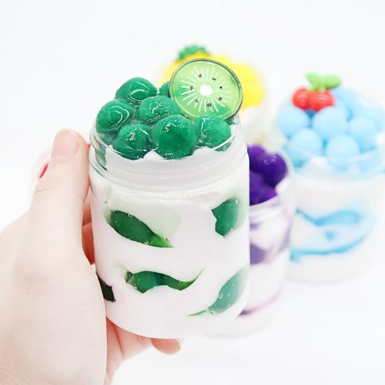 60/120ml Fruit Ice Cream Slime Mud Clay Craft Stress Reliever Sludge Kids Toy