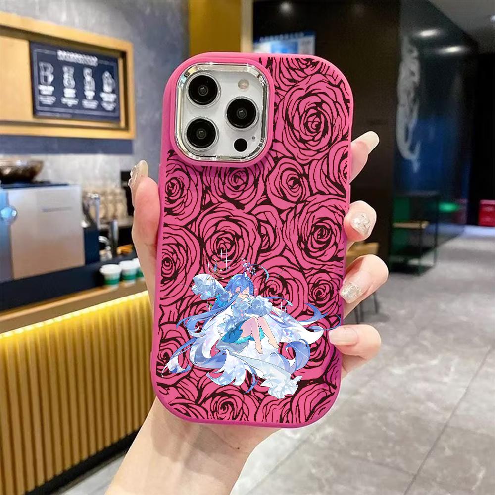 Phone case: 2D flat design suitable for iPhone 18 17 16 15 14 13 Pro protective case, couple style, crystal girl, Christmas and Halloween gifts