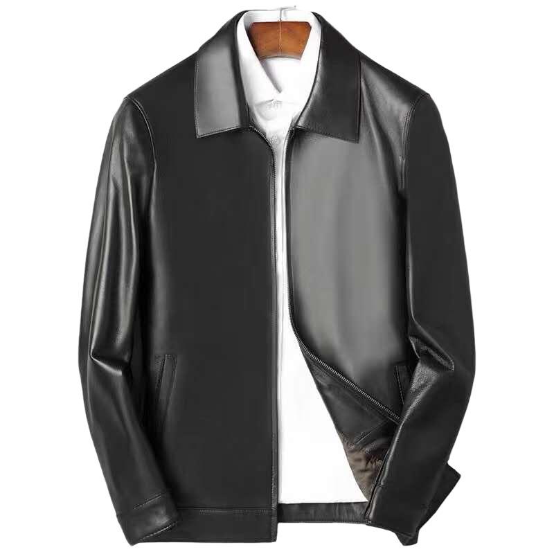 Middle-aged Leather Leather Jacket Men's Coat Autumn and Winter Single Leather Thin Sheepskin Men's Leather Jacket Leather Jacket Men's