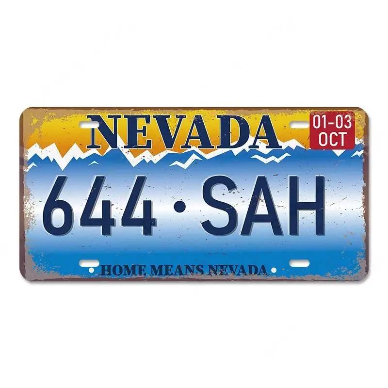 Винтажный постер американских штатов, металлические жестяные таблички, Флорида, Калифорния, Техас, Гавайи, номерной знак, клубный бар, декор для стен гаража