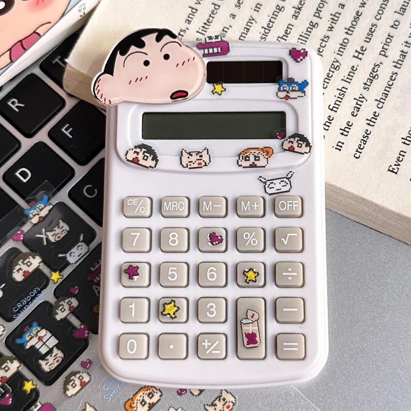 New Crayon Shin-Chan Anime Figures Cartoon Portable Pocket Calculator Mini Computer For Exams Students And Study Silent Gift