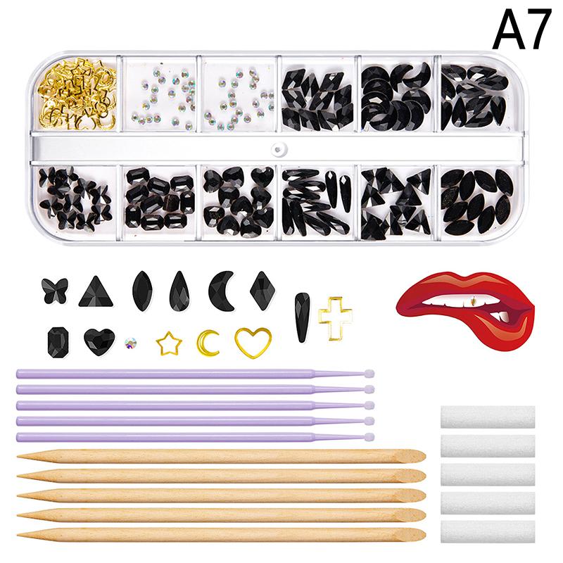 1Set Dental Tooth Gems Crystal Diamond Ornament Diy Tools Various Shapes Color Teeth Jewelry Denture