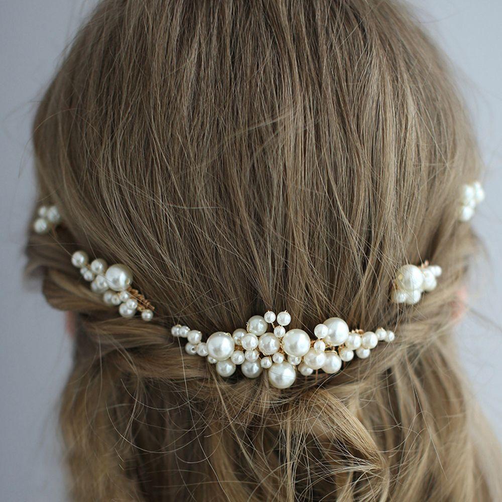Wedding Party Haircomb Handmade Jewelry Bride Barrette Hairwear Pearl Hairpin Bridal Headpiece