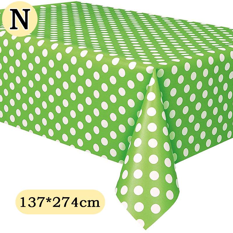 Disposable Waterproof Plastic Tablecloth Birthday Party Wedding Tablecloth Dot Eco-Friendly Tableware Rectangular Table Cover
