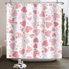 Happy Valentines Day Heart Shower Curtain Red Pink Romantic Falling Love Heart Sweet Lovers Waterproof Bathroom Curtain Decor