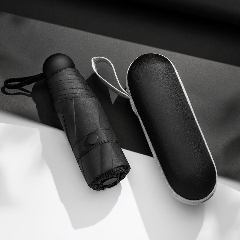 Скидка 50%: Компактный черный зонт с защитой от УФ-излучения для солнца и дождя