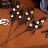 Halloween Artificial Branch Black Branches, Scary Eyeballs Picks with Bats Pine Bat And Eyeball Cones for Gothic Vase Filler, Floral