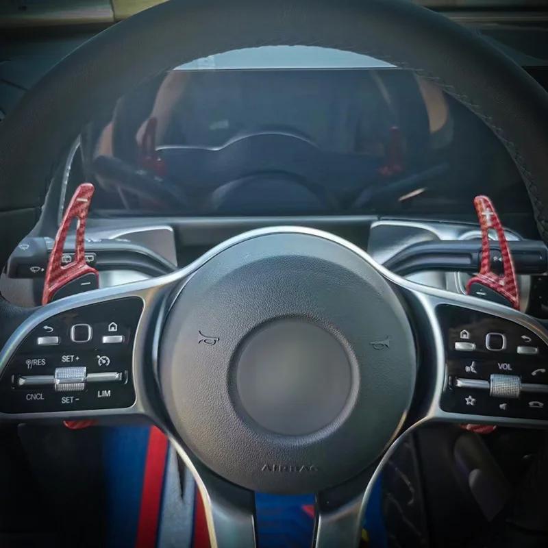 For Mercedes-Benz A B C E Class CLA GLA CLS GLC Paddle Shifter Carbon Fiber Car Steering Wheel Shift Paddle Extension Shifters