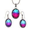 Tourmaline Set Gemstone Gift Wedding Party Bi-Color Pendant,Earring,Ring
