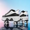 Boys Wheels Sneakers with On Double Wheels Girl Roller Sneakers Roller Shoes Deformation Shoes Roller Skate Shoes