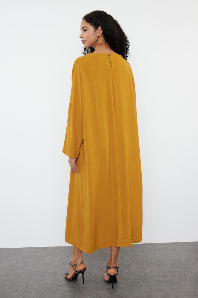 Women's Style Hijab Dress Green Woven Aerobin Dress