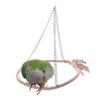 Metal Hanging Cage Bird Toy Cotton Rope Parrit Swing Stand Bird Hammock Perch Home