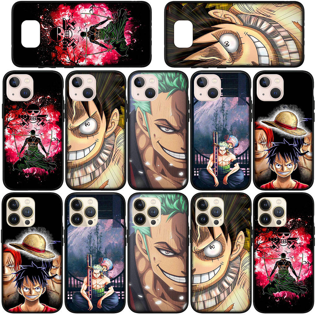 for Samsung Galaxy S25 S24 S23 S22 Ultra FE Plus A17 A37 A57 A56 A55 A06 A16 A15 A36 A26 A35 A05 A25 A54 A34 Case Cartoon Luffy Roronoa Zoro One Piece
