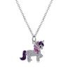 Colorful Rhinestone Unicorn Necklace: Cute Rainbow Pony Pendant for Kids - Perfect Christmas Jewelry Gift