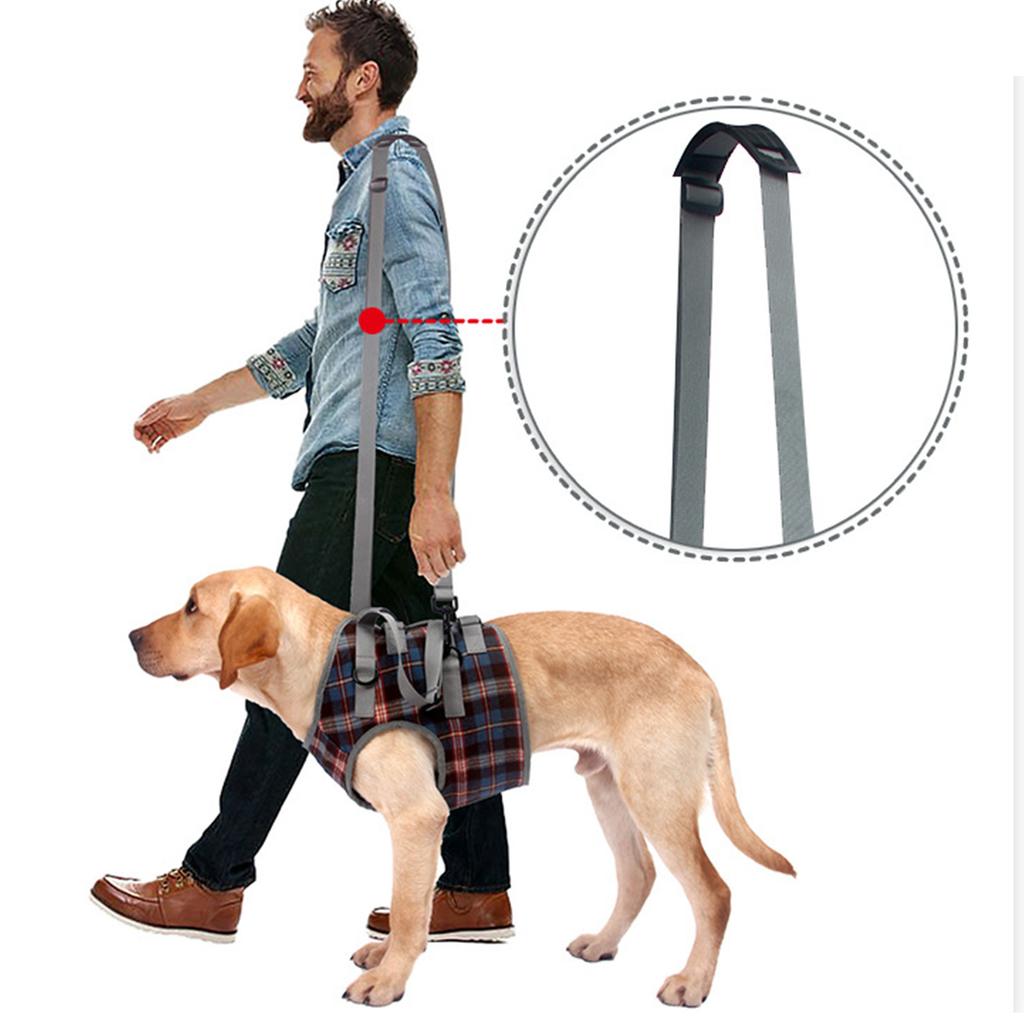 Подъемный жилет для собаки Профессиональный Регулируемый Дышащий Вспомогательный Пояс Стропа-помощник для Собак-инвалидов Очень Пожилых Собак Синяя Клетка