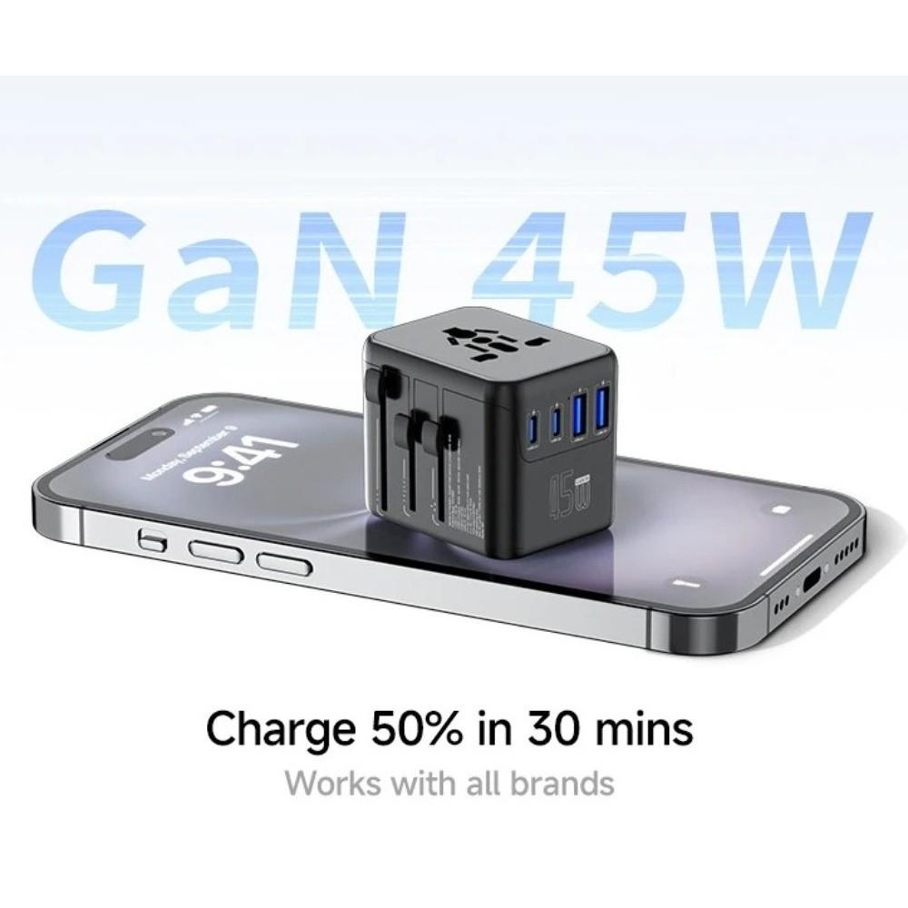 Compact Universal Travel Adapter High Speed Multi-Port Charging Station Worldwide Travel